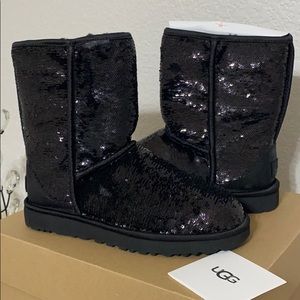 New in box UGG Black Sequin Boots 8